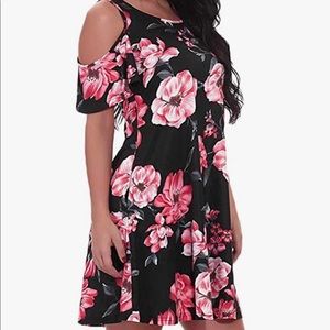 Cold shoulder floral dress